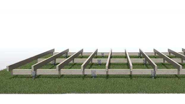 Struttura in legno completa costruita su fondazioni a pali HELIX