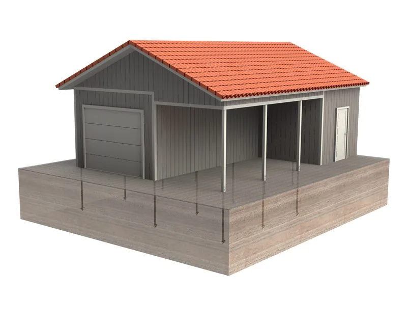 Garage su fondazioni a pali a vite