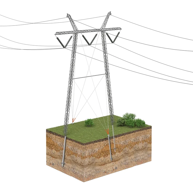 Linea elettrica su pali a vite
